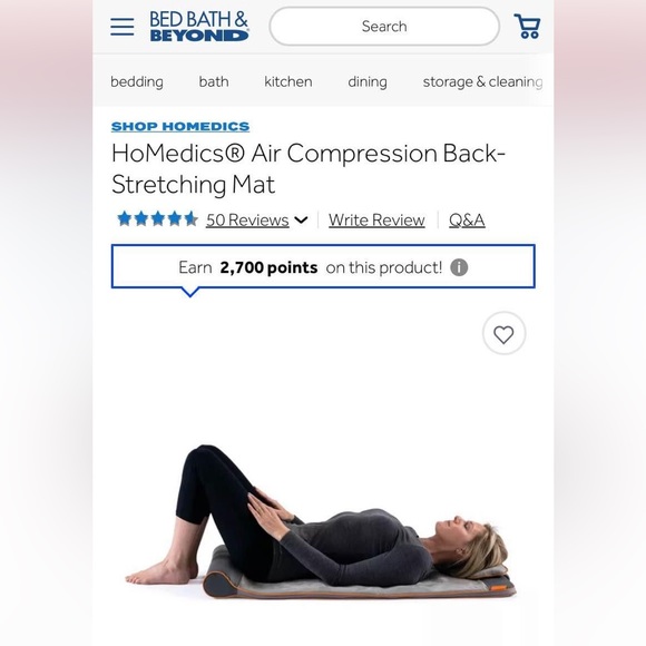 Homemedics Air Compression Back Stretching Mat - Picture 2 of 4